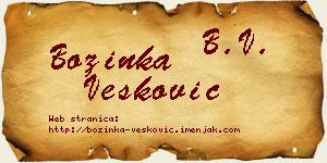 Božinka Vesković vizit kartica